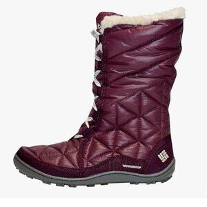 Columbia Women's Powder Summit II Purple Nylon Mid Waterproof Snow Boots 9